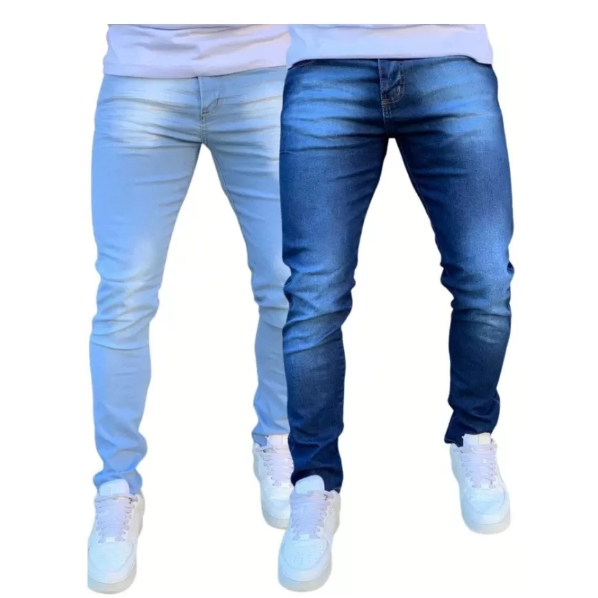 kit calças jeans masculina com elastano linha premium NF promoção