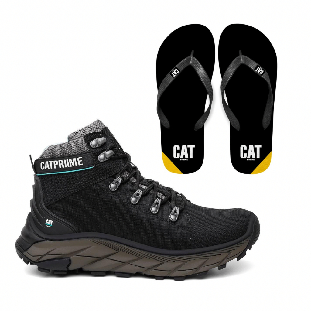 BOTA UNISSEX CONFORTAVEL E RESISTENTE COM C.A 47751 + CHINELO BASIC PRETO
