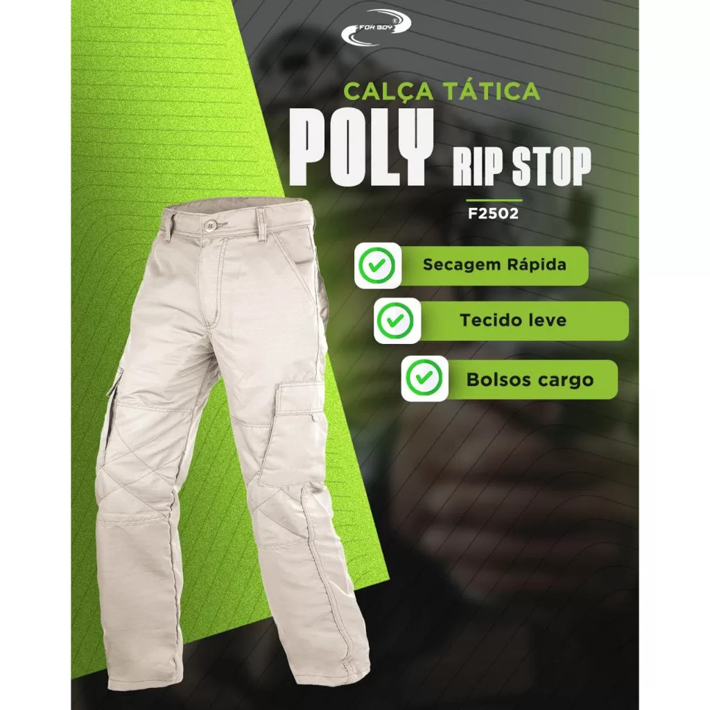 CALÇA TÁTICA FOX BOY 6 BOLSOS POLY RIP STOP CAMPING AIRSOFT PESCARIA TRILHA CAMINHADA SECA RAPIDO