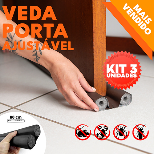 kit 3 veda Porta Ajustável Proteção Protetor de