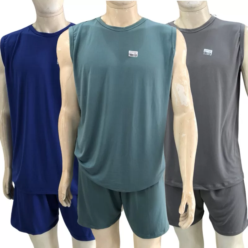 pijama masculino regata short verão promoção 100% suede Várias Cores