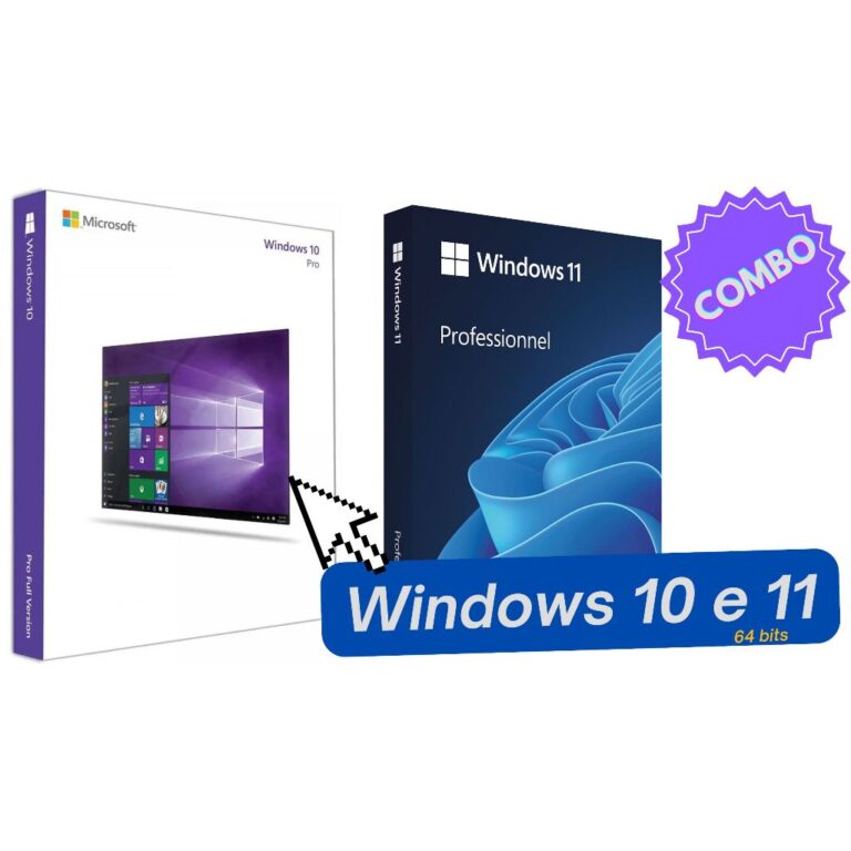 Combo 2 DVDs Instalação Windows 10 Pro e Windows