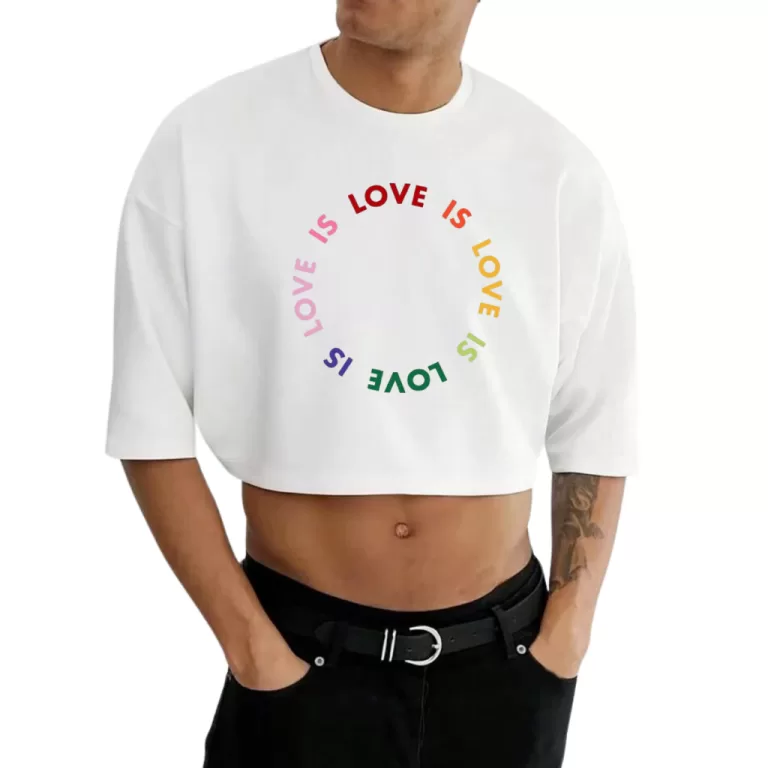 Cropped Masculino Oversized Love Is Love Algodão 