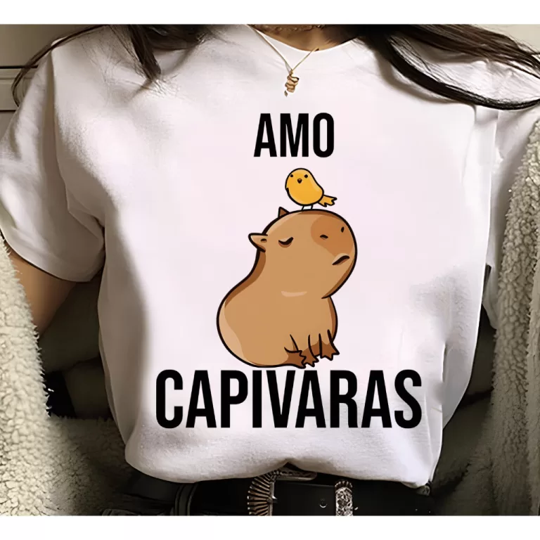 Camiseta Feminina Amo Capivaras  Estampa Animal, C