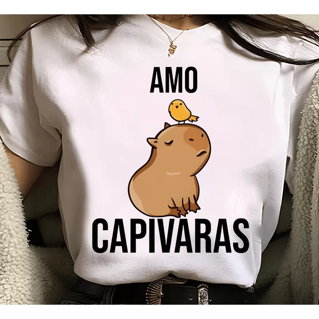 Camiseta Feminina Amo Capivaras  Estampa Animal, Conforto e Estilo