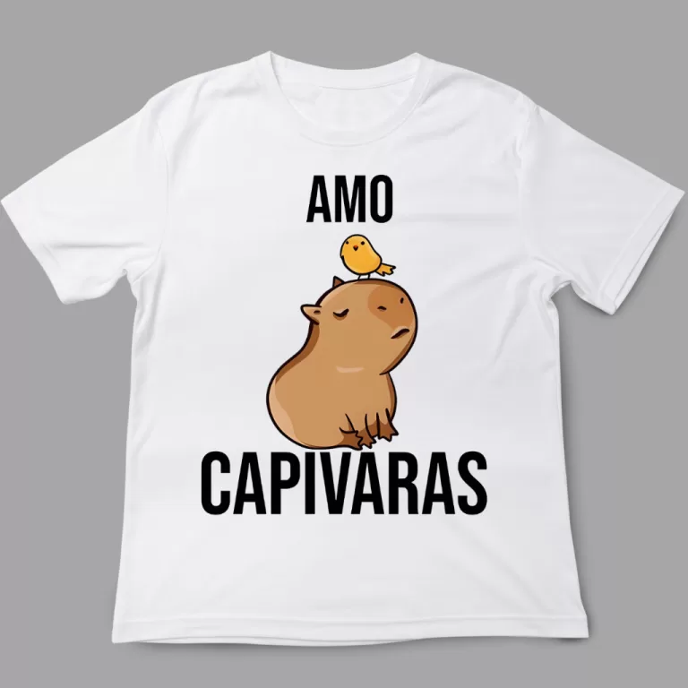 Camiseta Animais – Amo Capivaras