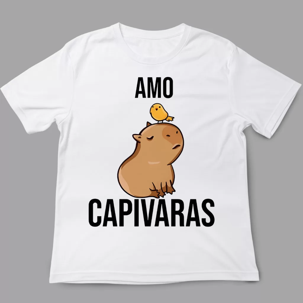Camiseta Animais – Amo Capivaras