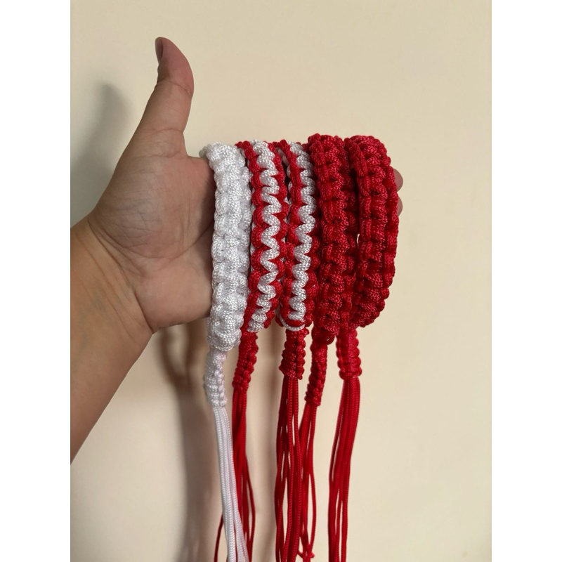 Prajied Kruang Muay Thai Graduação Adulto Com Regulagem 100% Fio Náutico Tailandês Preto Branco Verm