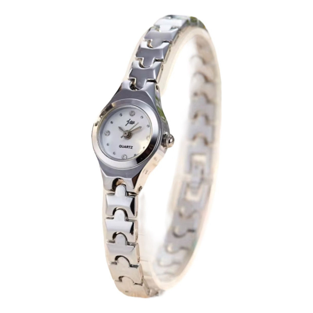 Relógio Feminino Vintage Pequeno Redondo Mini Prata Dourado