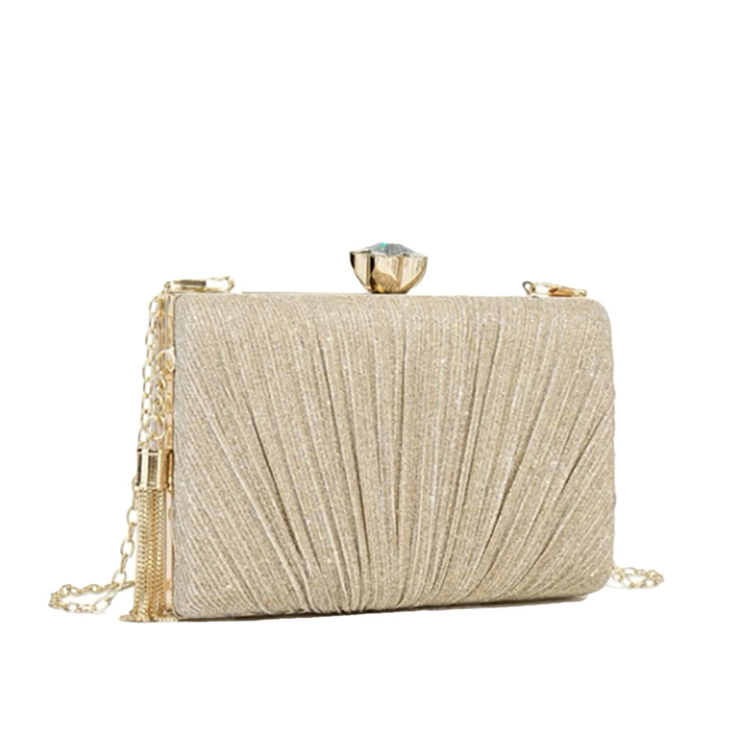 Bolsa Clutch Feminina para Festa Casamento e Jantar Elegante com Alça Removível e Brilho Y1032