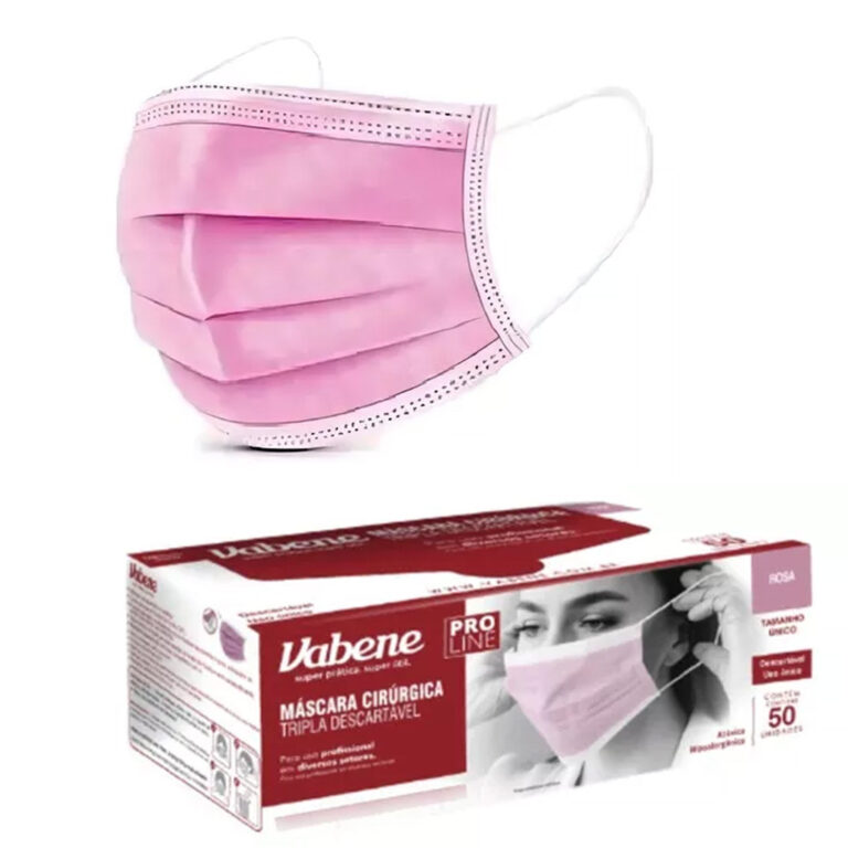 Mascara Tripla Com Elástico 50 Unidades Rosa Vabe