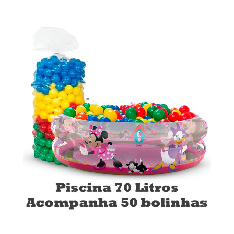 Piscina Infantil Inflável Minnie 70 litros + 50 B