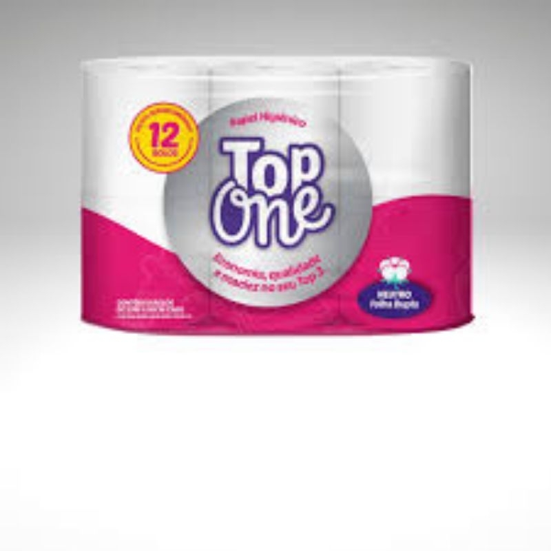 papel higiênico folha dupla  top one 12 rolos com 20 metros cada