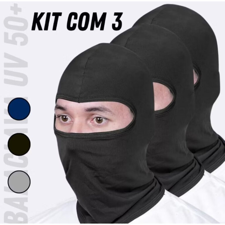 Kit de 3 Touca Ninja Balaclava Toca UV+50 Proteç