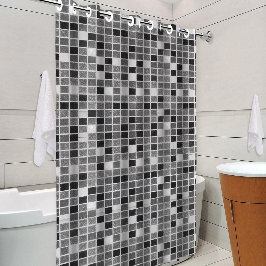 Cortina de Box para Banheiro c/ Ilhós Anti Mofo Resistente Alta Qualidade 100% PVC – Várias Estampas