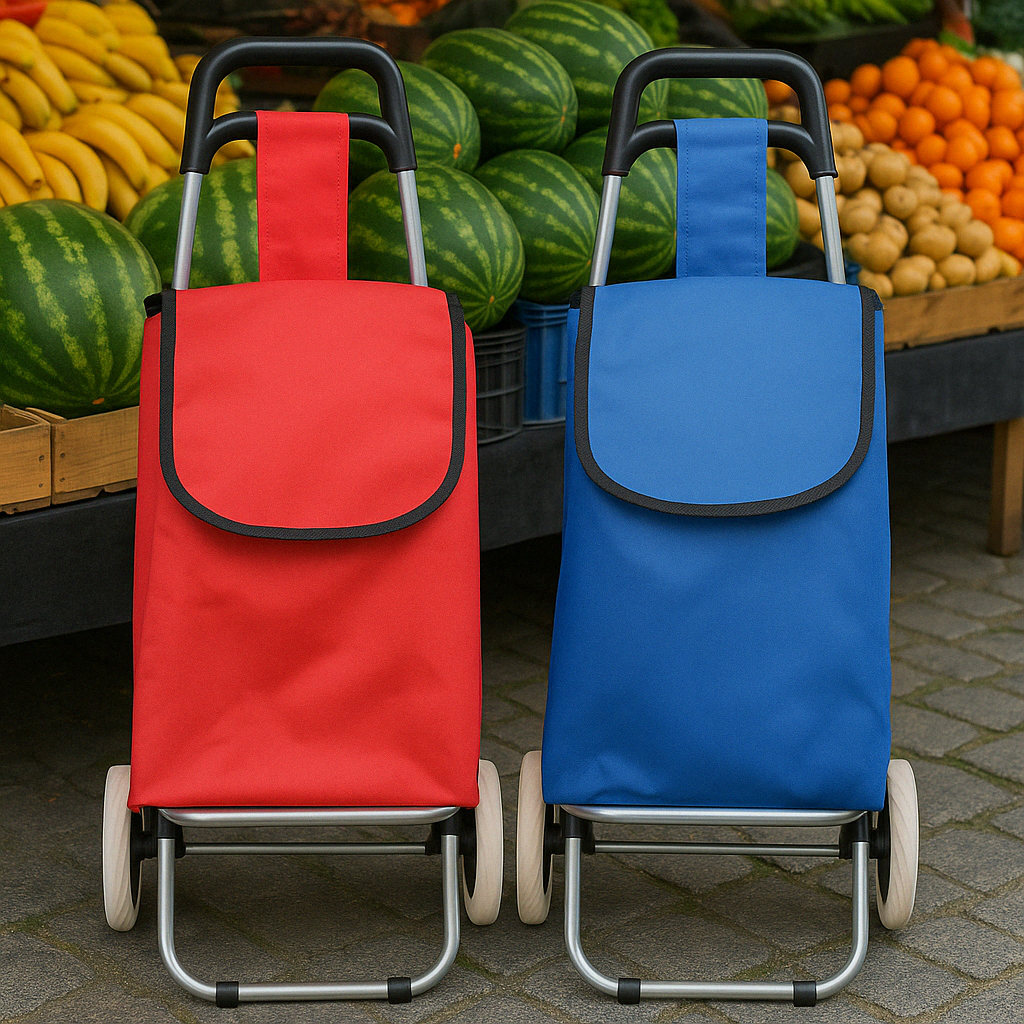 Carrinho De Compras Feira Supermercado Reforçado Sacola 30kg Cor Colorido