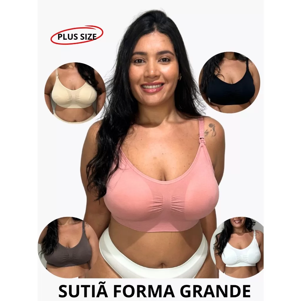 Sutiã PLUS SIZE Alta Sustentação Bojo Removível Reforçado Alça Com Regulagem Feminino