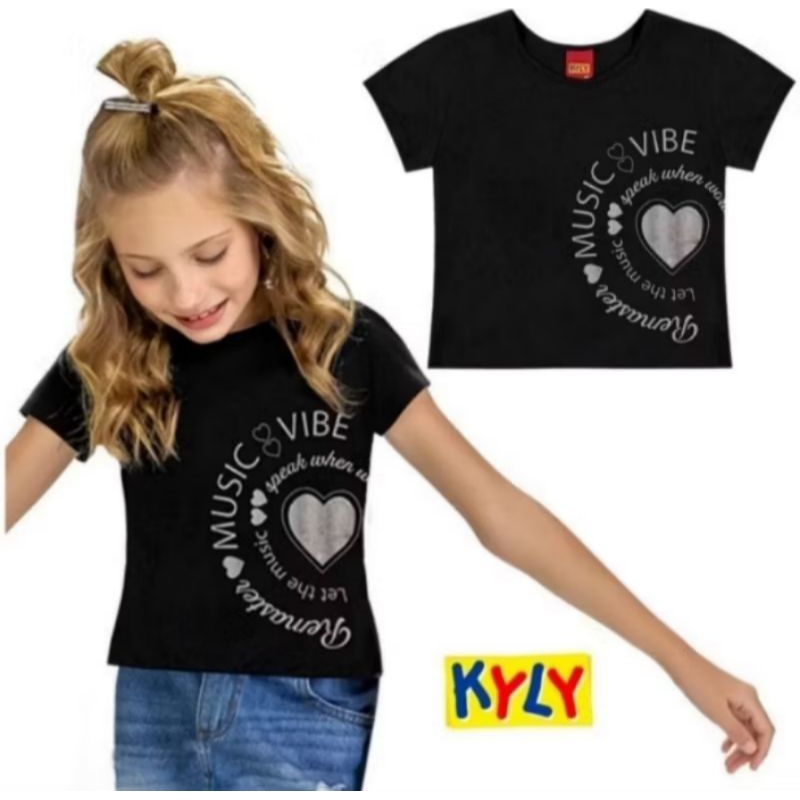 Blusa Verão Infantil Menina 100%Algodão  Kyly Tamanhos 10 ao 16 1000550