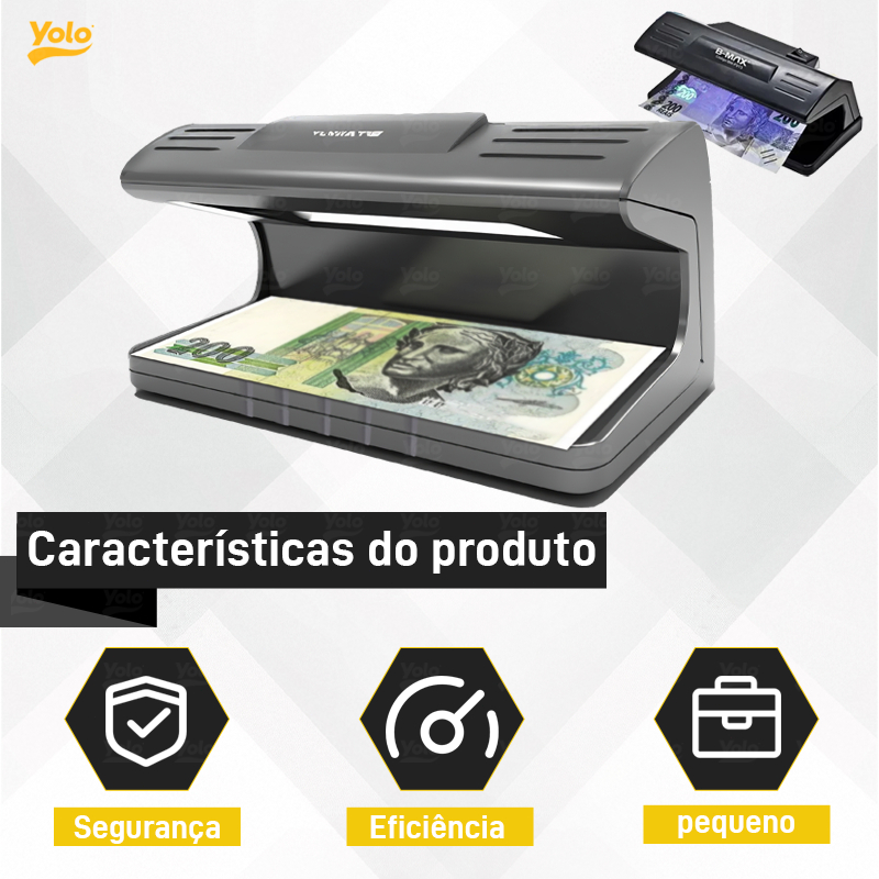 Detector Dinheiro Nota Falsa Luz Negra Uv Identifica Cedula