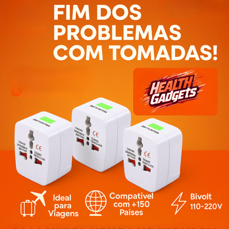 Adaptador de Tomada Internacional Bivolt para Mais