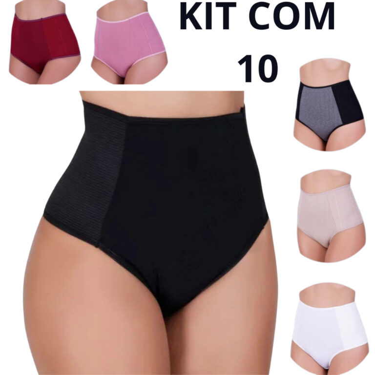 Kit C/10 Calcinha Pós Parto Modeladora Lateral Se