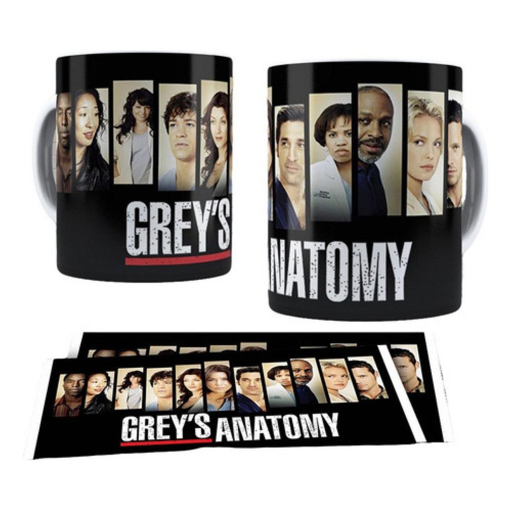Caneca Elenco Greys Anatomy Series Presente Porcelana