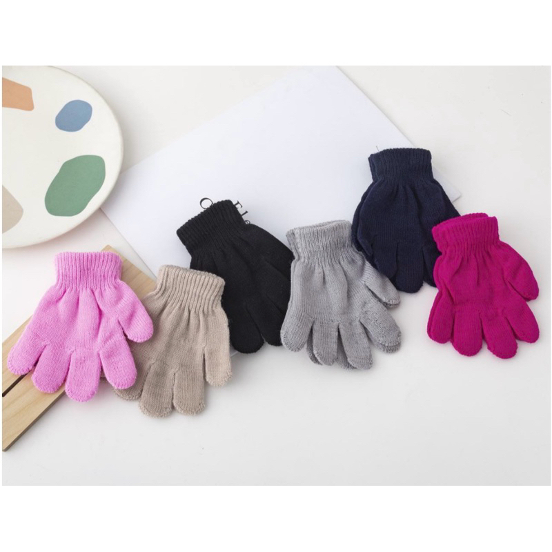 Luva kit 3/6/1 par para 4-8 ano ST-17 de frio infantil inverno macia