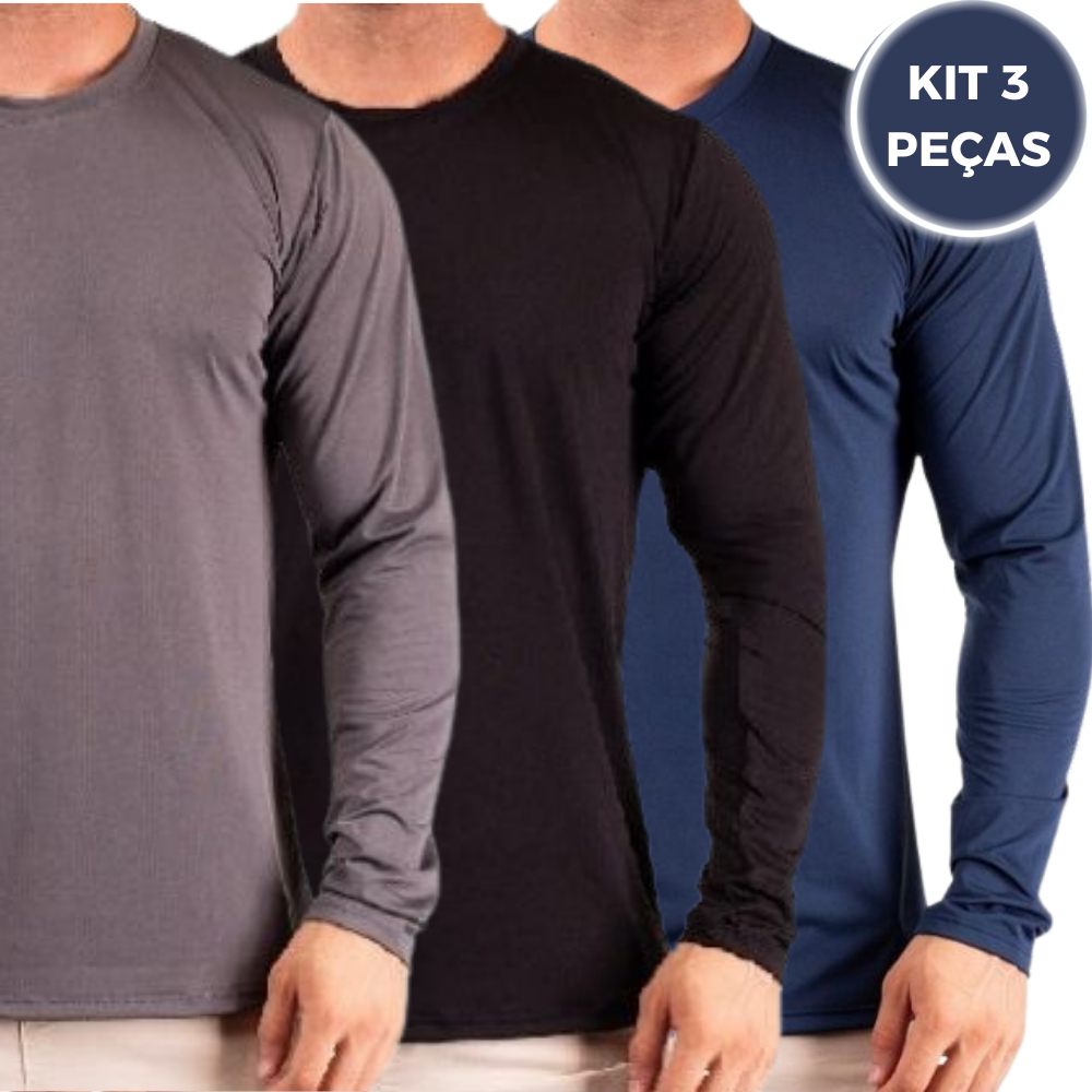 Blusa de Frio Segunda Pele Térmica Peluciada Inverno Frio Forrada Flanelada Manga longa Masculina