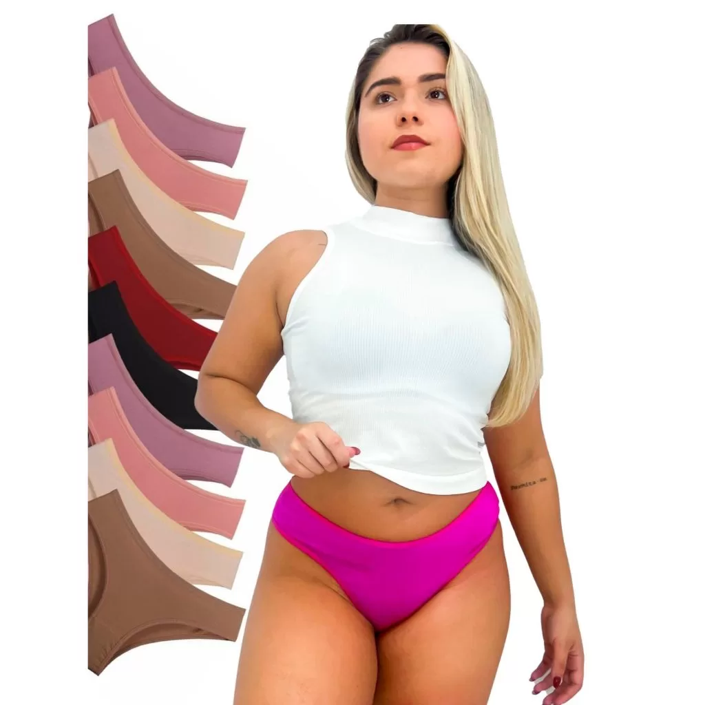 Kit 5 Calcinhas 100% Algodão feminina Confortável Básica Cores Variadas Qualidade Ultra conforto