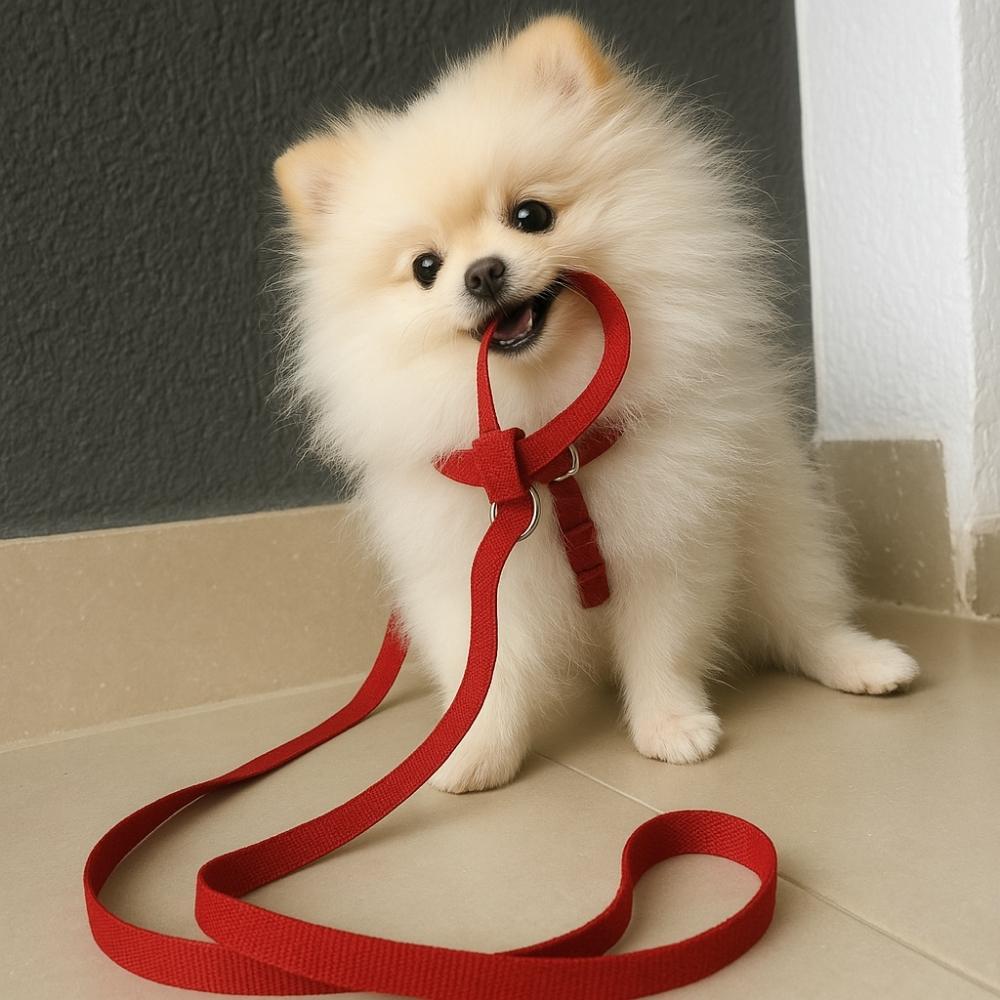 Coleira Para cachorro pequeno e médio Conjunto com guia de passeio regulavel