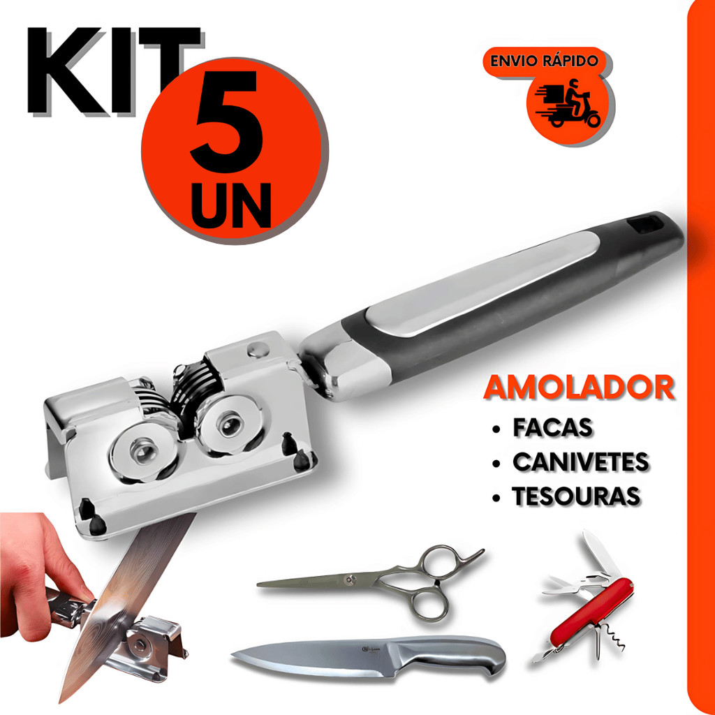 Kit 5 Amoladores de Facas, Tesouras,Canivetes P/ Corte Afiado P/ Bar Restaurante e Cozinha