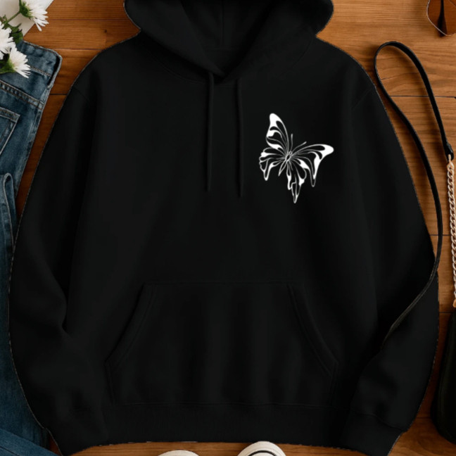Moletom Canguru Confortável Algodão Butterfly Bo
