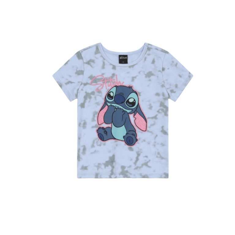 Blusa infantil menina tiedye do Stitch Brandili Az