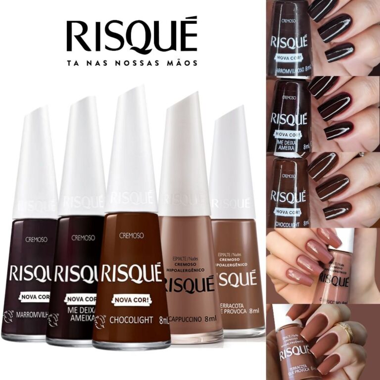 Kit 5 Esmaltes Risqué Novas Cores Cremosas Tons T