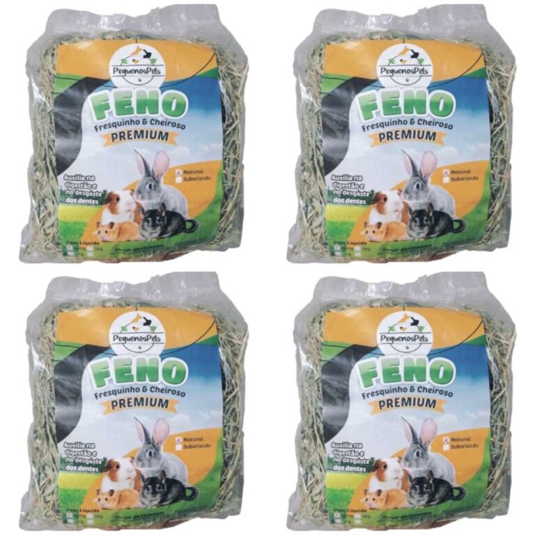 4 kg De Feno Super Premium verdinho Para Coelhos, 