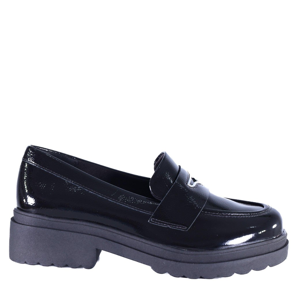 Mocassim Feminino Via Marte 246-005 Preto Verniz