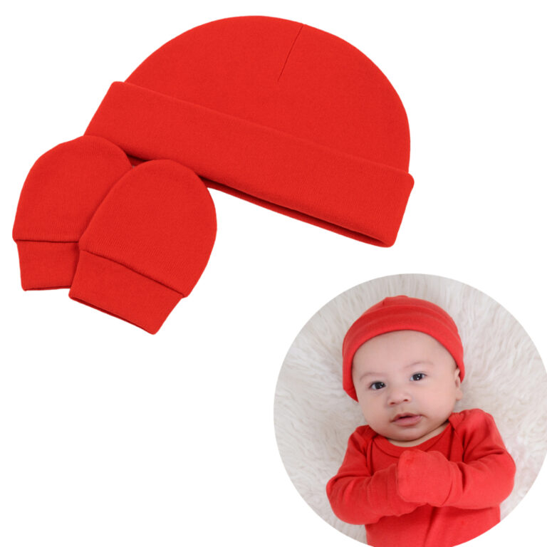 Kit 8 Touca Luva Bebê 100% Algodão Suedine Antia