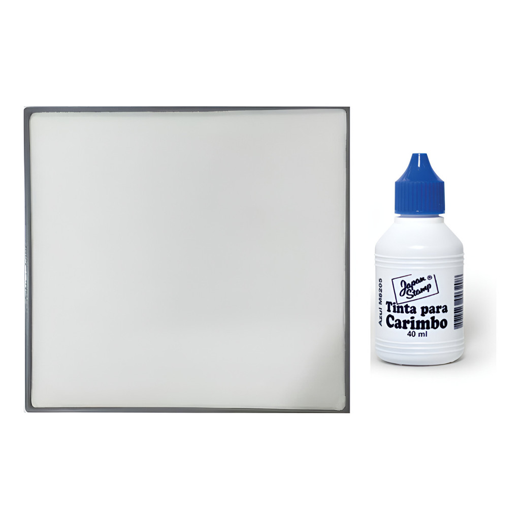 Almofada Carimbeira Carimbos Grandes 17cmx18cm + Tinta