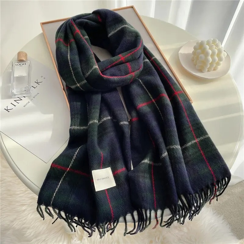 Cachecol Xadrez Unissex Inverno  Macio, Quente e Elegante