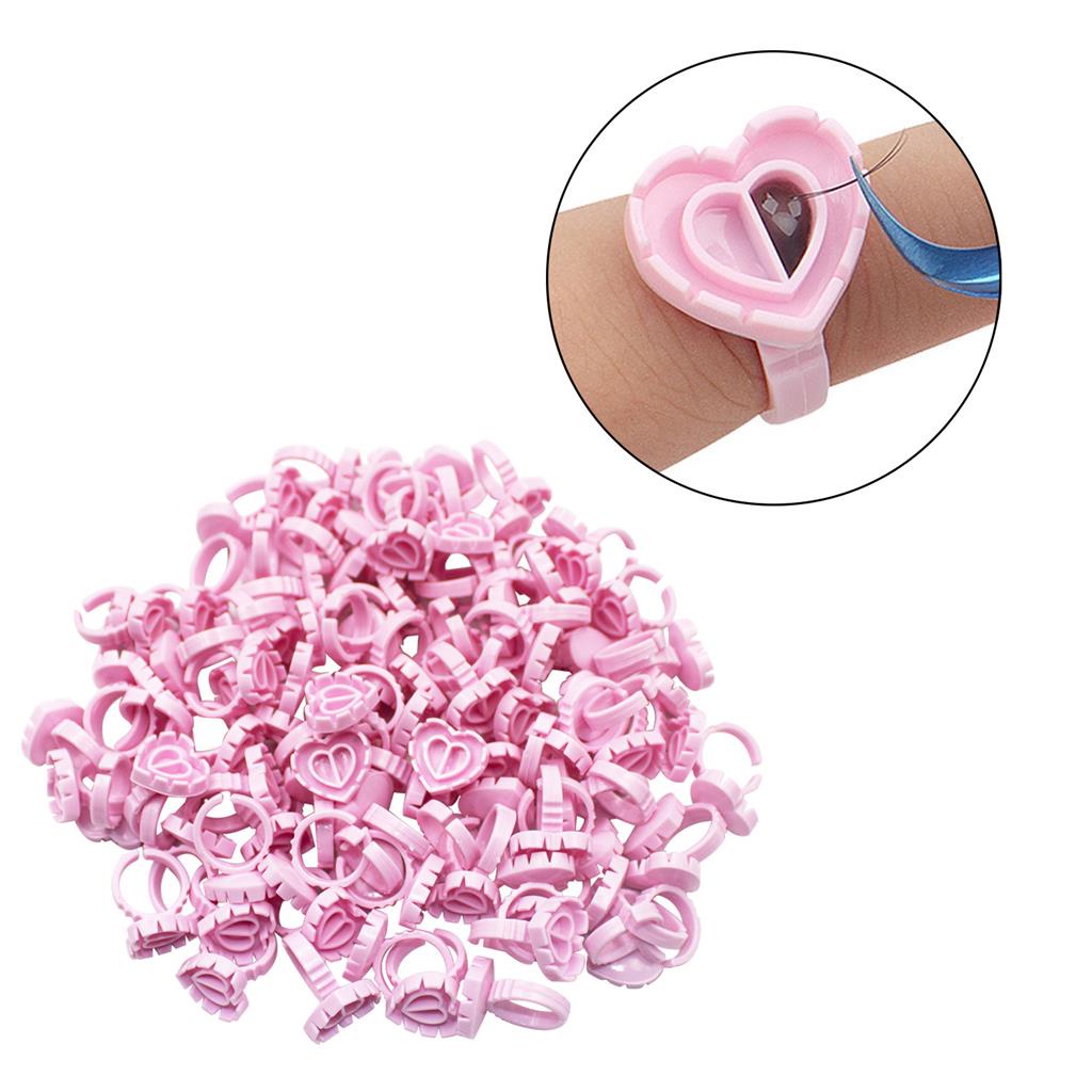 100 Anel Batoque Coração Descartável Cola Henna Tinta Cílios Micropigmentação Tattoo