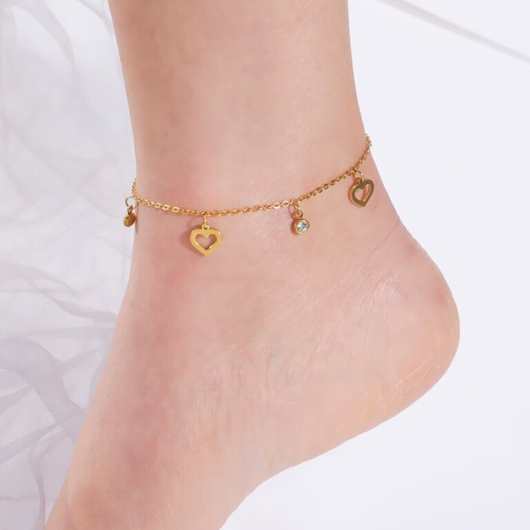 aço inoxidável Pulseira de tornozelo em camadas 