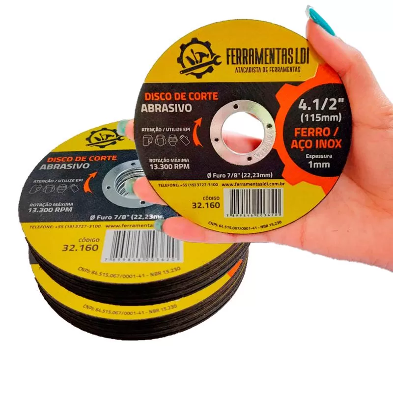 Disco de Corte Inox Fino 4.1/2×1,0 Esmerilhadeira 20 Peças