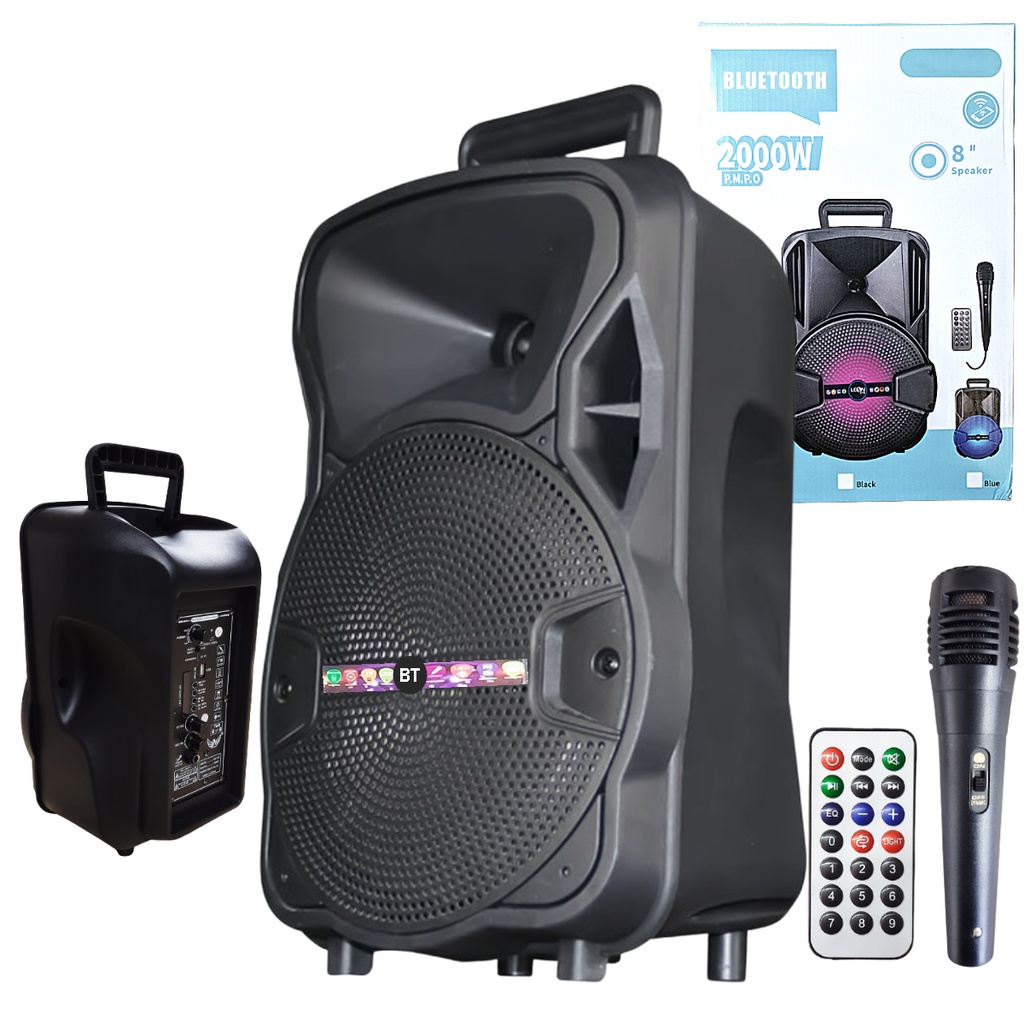 Caixa de Som Potente Grande com Microfone P10 FM Pendrive 1000w pmpo