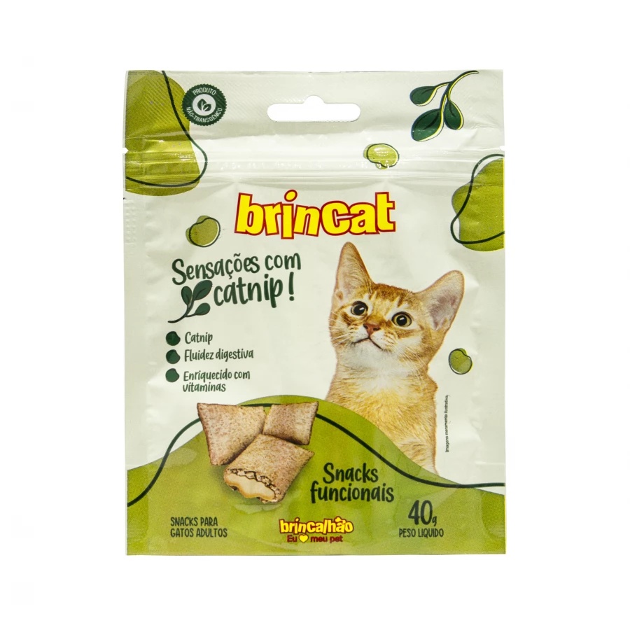 Snacks Sachê Funcionais para Gato Brincat Brincalhão – Sensações Com Catnip 40G