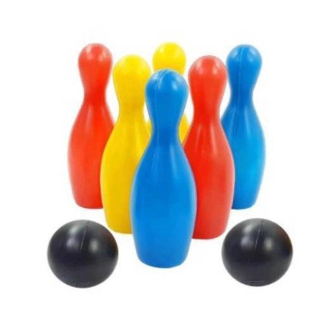 Boliche Infantil Jogo Com 6 Pinos E 2 Bolas Plástico Barato