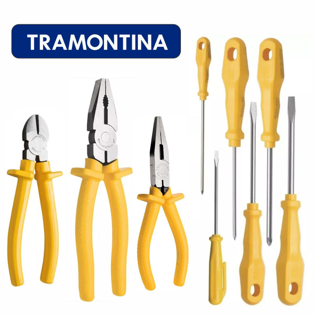 Jogo Ferramentas Tramontina 9 Pçs 3 Fendas 3 Philips 3 Alicates