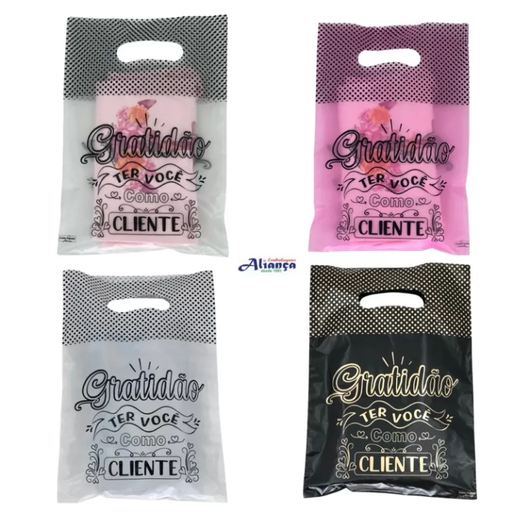 50 Sacolas 30x39cm GRATIDÃO TER VOCE COMO CLIENTE
