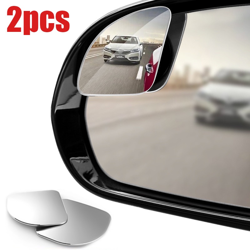 2pcs Espelho Retrovisor Auxiliar Sem Moldura Para Carro Motocicleta Universal De Ângulo Amplo Espelh