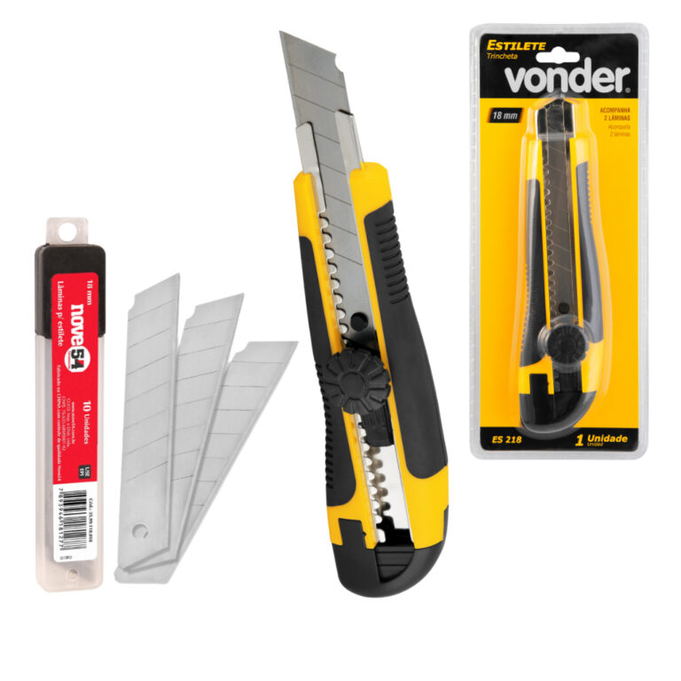 Estilete Profissional Emborrachado Com Trava 18mm 