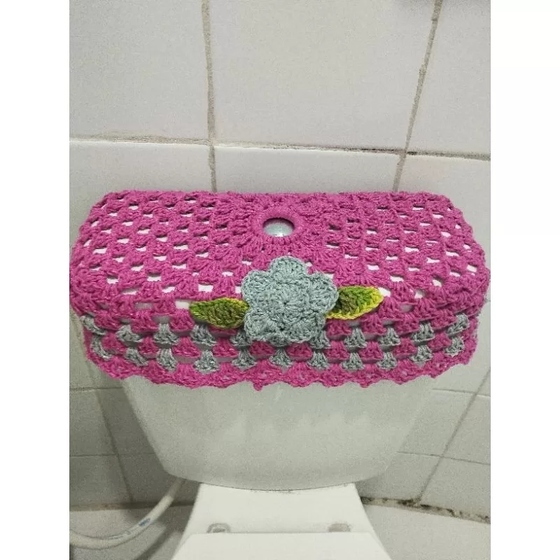 capa de crochê para caixa acoplada